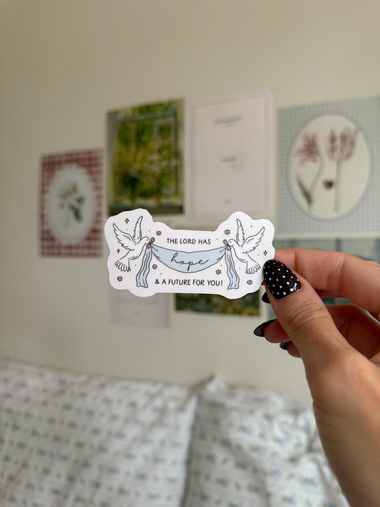 The Lord Has Hope and Future for You Sticker Christian Sticker Bible Verse Sticker Faith Vinyl Decal Jeremiah 29:11 Sticker Encouraging Gift