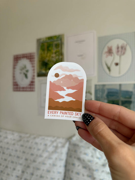 Every Painted Sky Christian Sticker Faith Quote Vinyl Sticker Bible Verse Sticker Encouraging Jesus Sticker for Laptop Water Bottle Journal