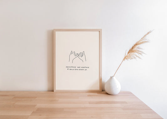 Encourage Each Other Instant Download | Christian Art, Christian Wall Art, Minimalist Christian Decor, Bible Verse Printable, Instant art