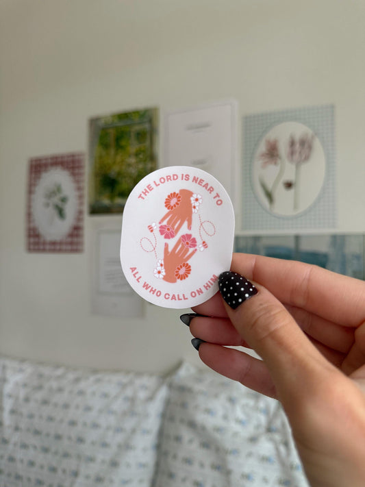The Lord Is Near Sticker | Christian Bible Verse Vinyl | Aesthetic Christian Sticker | Trendy Scripture Sticker for Journals & Laptops