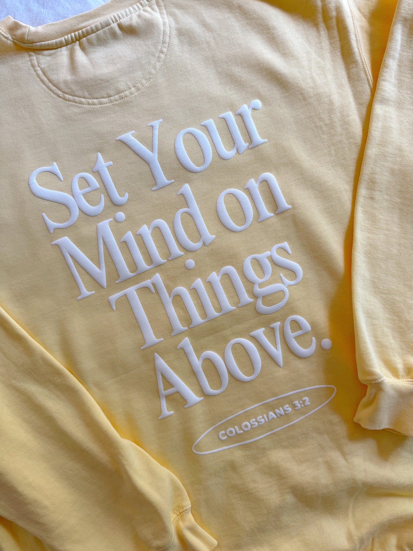 Set Your Mind on Things Above Sweatshirt | Christian Sweatshirt, Bible Verse Shirt, Religious Sweatshirt, Trendy Sweatshirt, Faith Crewneck