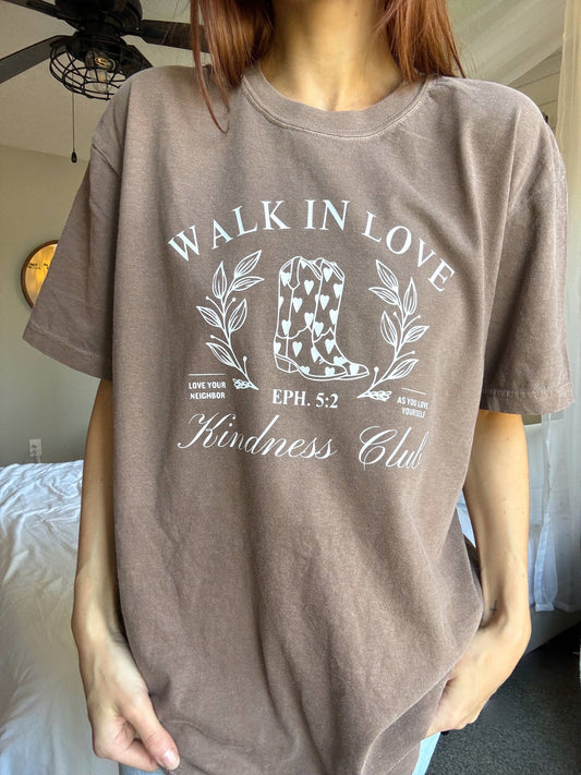 Walk in Love Kindness Club T-Shirt | Christian Comfort Colors Tee | Trendy Faith Shirt | Bible Verse Tee | Aesthetic Christian Apparel