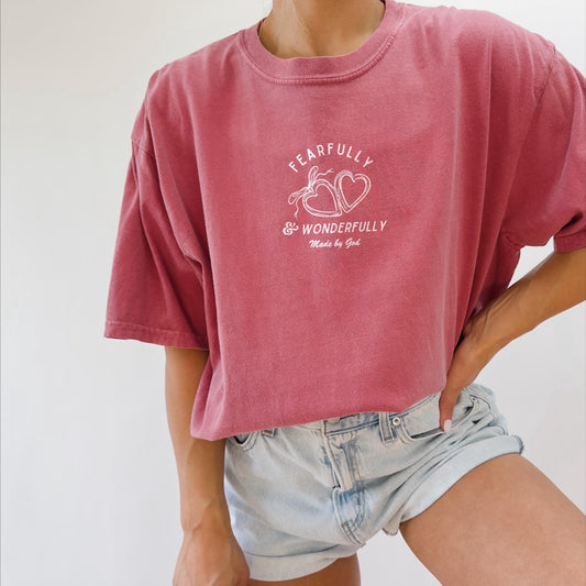 Fearfully and Wonderfully Made T-Shirt | Christian Comfort Colors Tee | Bible Verse Shirt | Trendy Faith Shirt | Aesthetic Christian Apparel