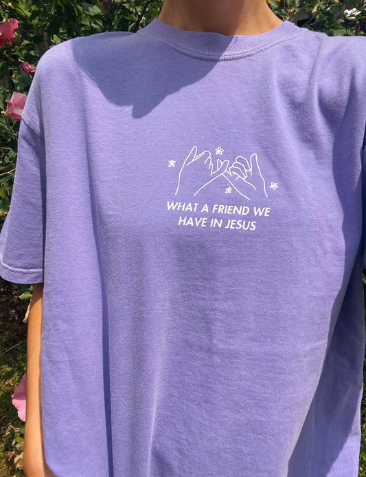 What a Friend We Have in Jesus T-Shirt | Christian Comfort Colors Tee | Bible Verse Shirt | Trendy Faith Shirt | Aesthetic Christian Apparel