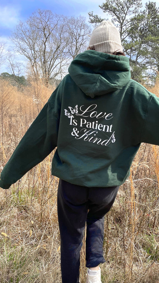 Love is Patient & Kind Hoodie | Christian Sweatshirt, Trendy Hoodie, Religious Hoodie, Jesus Sweatshirt, Faith Hoodie | Teen Girl Gift