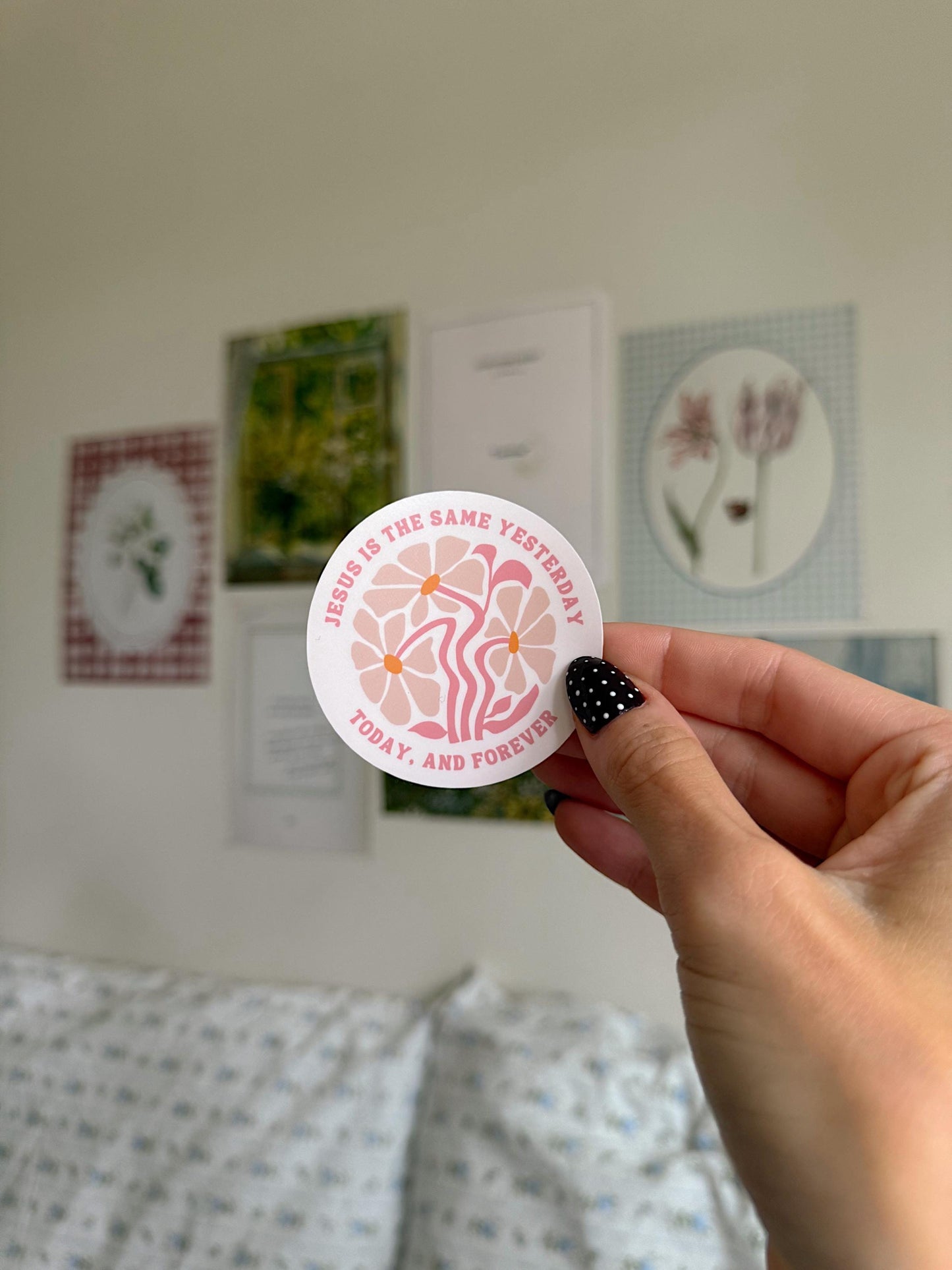 Jesus Is the Same Yesterday Today and Forever Sticker | Christian Bible Verse Vinyl | Faith Sticker | Aesthetic Christian Sticker