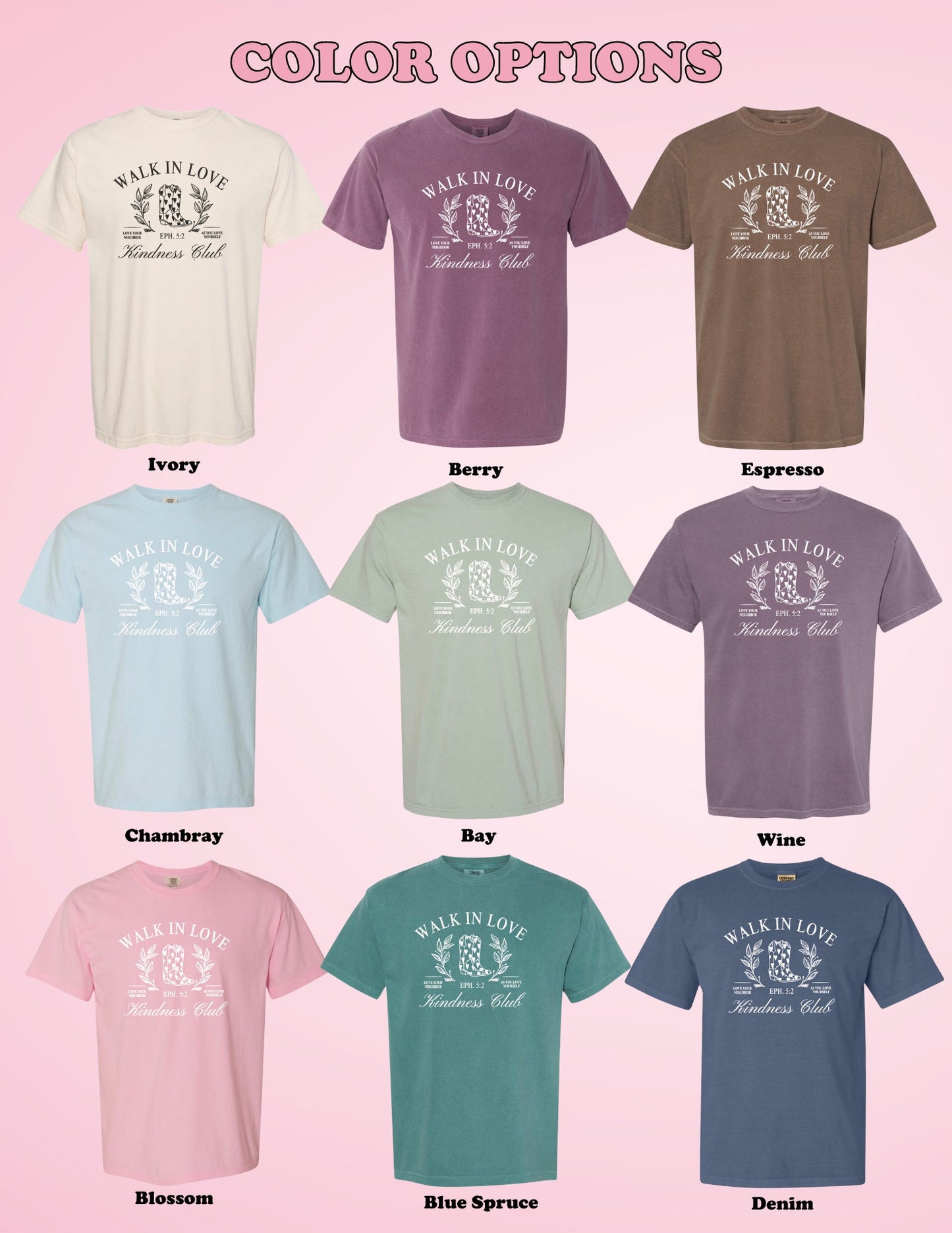 Walk in Love Kindness Club T-Shirt | Christian Comfort Colors Tee | Trendy Faith Shirt | Bible Verse Tee | Aesthetic Christian Apparel