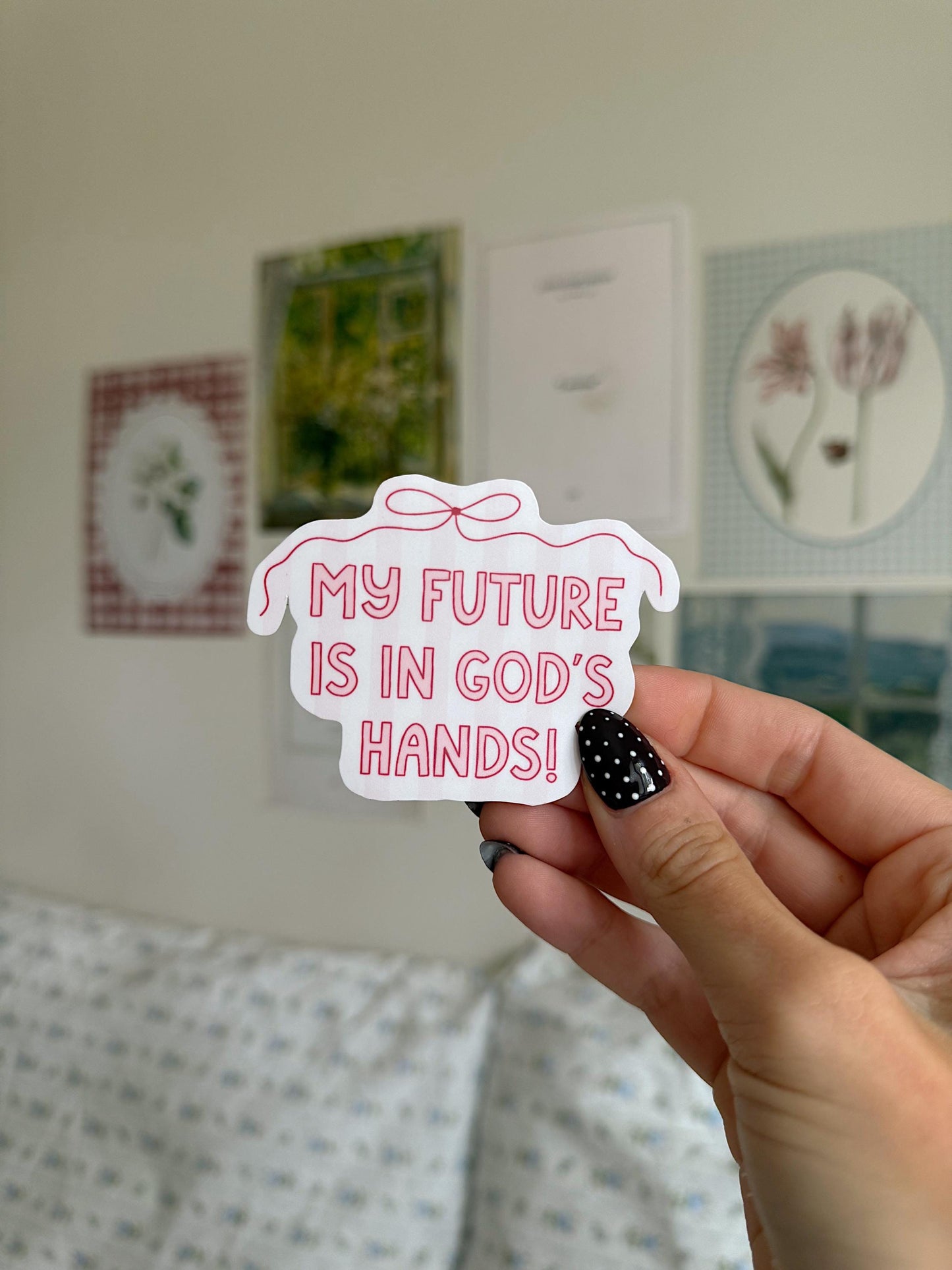 My Future Is in God’s Hands Sticker | Christian Bible Verse Vinyl | Faith Sticker | Aesthetic Christian Sticker for Journals & Laptops
