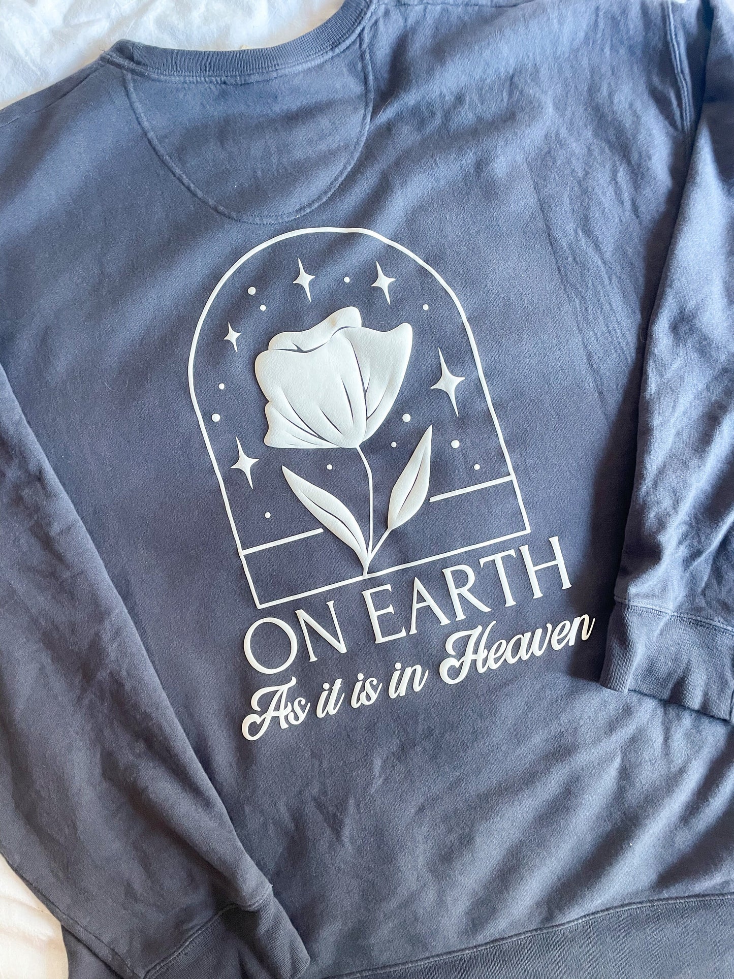 On Earth Sweatshirt | Christian Sweatshirt, Bible Verse Shirt, Religious Sweatshirt, Trendy Sweatshirt, Jesus Sweatshirt, Faith Crew, Gifts