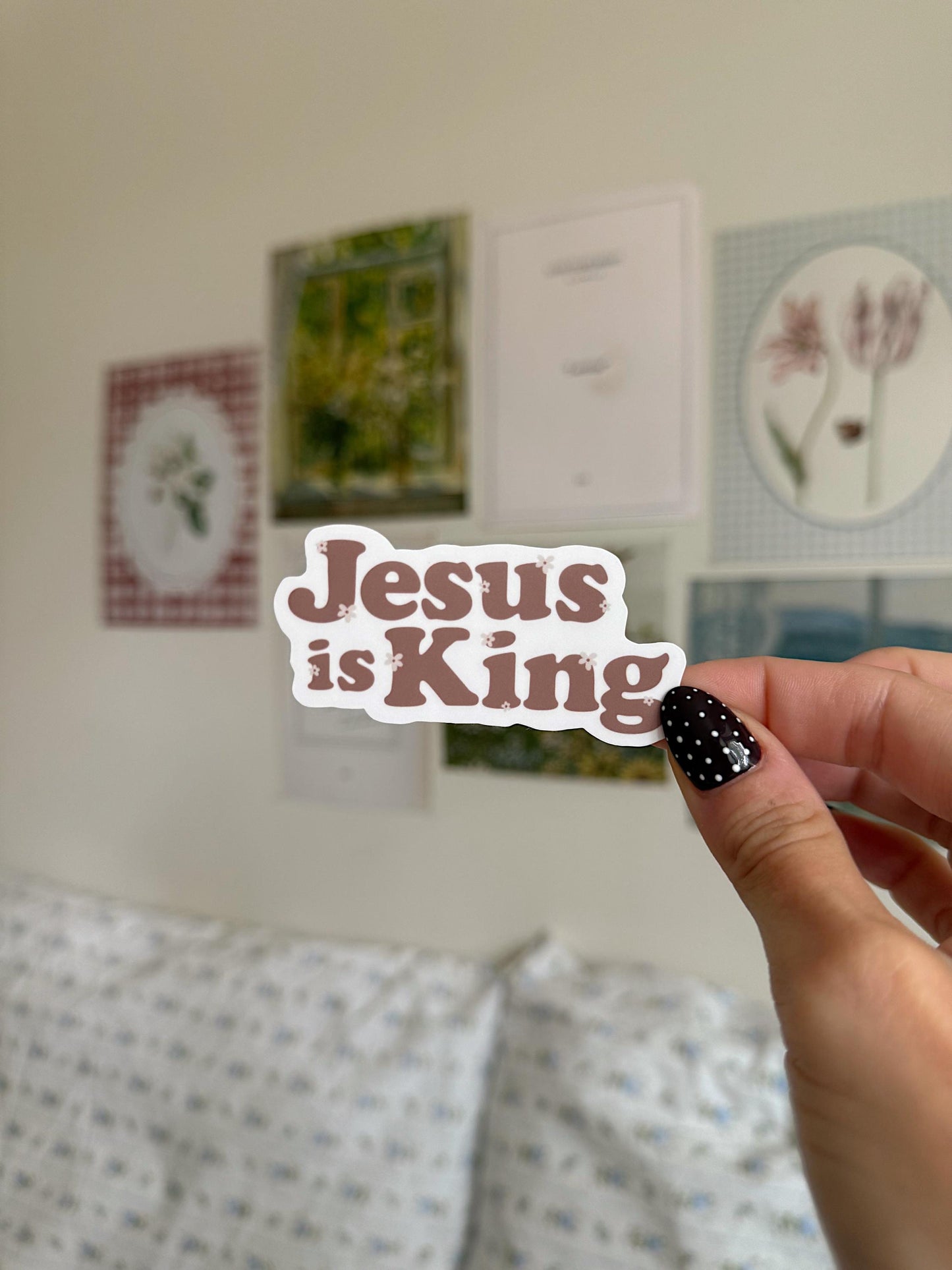 Jesus is King Christian Sticker | Faith Vinyl Sticker | Bible Verse Sticker | Religious Aesthetic Sticker | Christian Gift Idea for girls