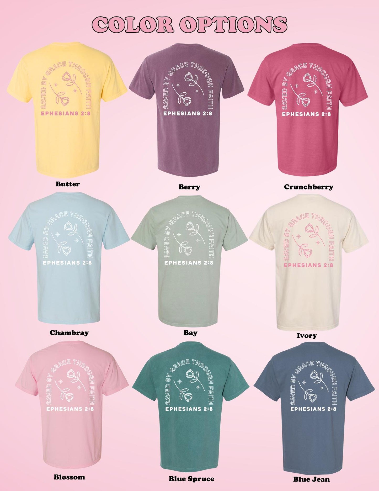 Saved By Grace Shirt | Christian Graphic Tee | Bible Verse T-Shirt | Trendy Faith Apparel | Aesthetic Christian Gift for Women