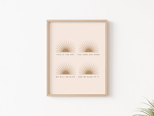 Rejoice in Today Digital Download | Christian Art, Christian Wall Art, Minimalist Christian Decor, Bible Verse Printable, Instant art