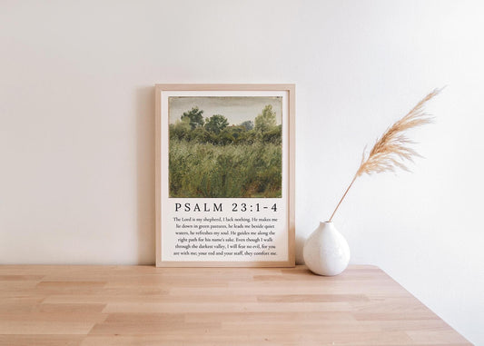 Psalm 23 Digital Download | Christian Art, Modern Jesus Art, Christian Wall Art, Minimalist Christian Decor, Bible Verse Printable, trendy