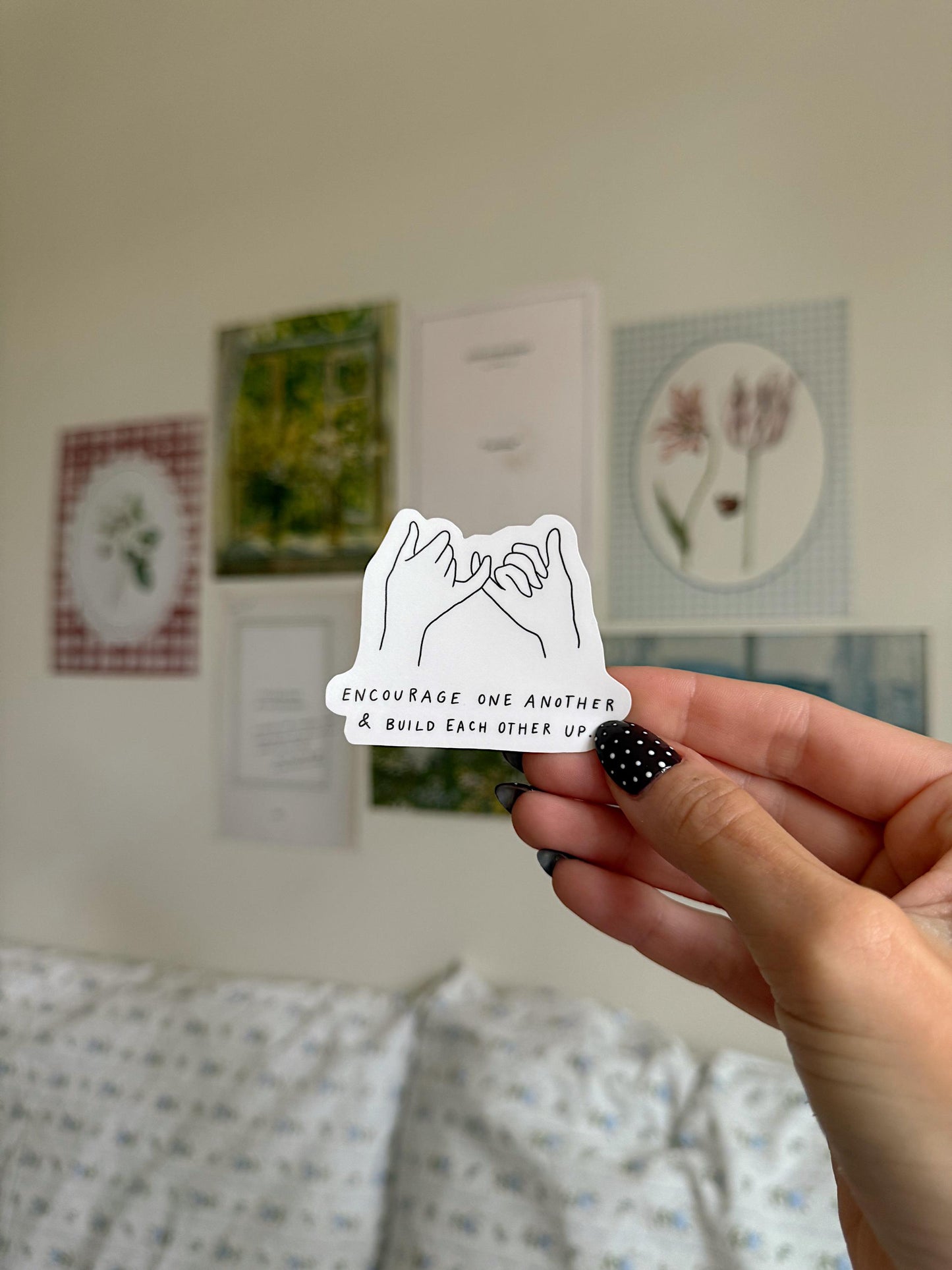 Encourage One Another Sticker | Christian Bible Verse Vinyl | Faith Quote Sticker | Aesthetic Christian Sticker | Scripture Sticker