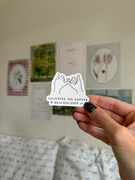 Encourage One Another Sticker | Christian Bible Verse Vinyl | Faith Quote Sticker | Aesthetic Christian Sticker | Scripture Sticker