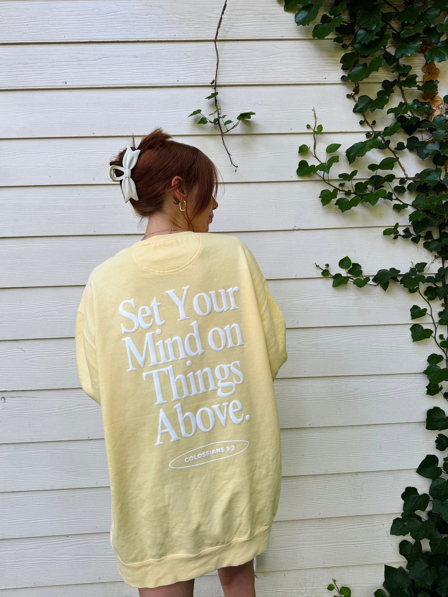 Set Your Mind on Things Above Sweatshirt | Christian Sweatshirt, Bible Verse Shirt, Religious Sweatshirt, Trendy Sweatshirt, Faith Crewneck