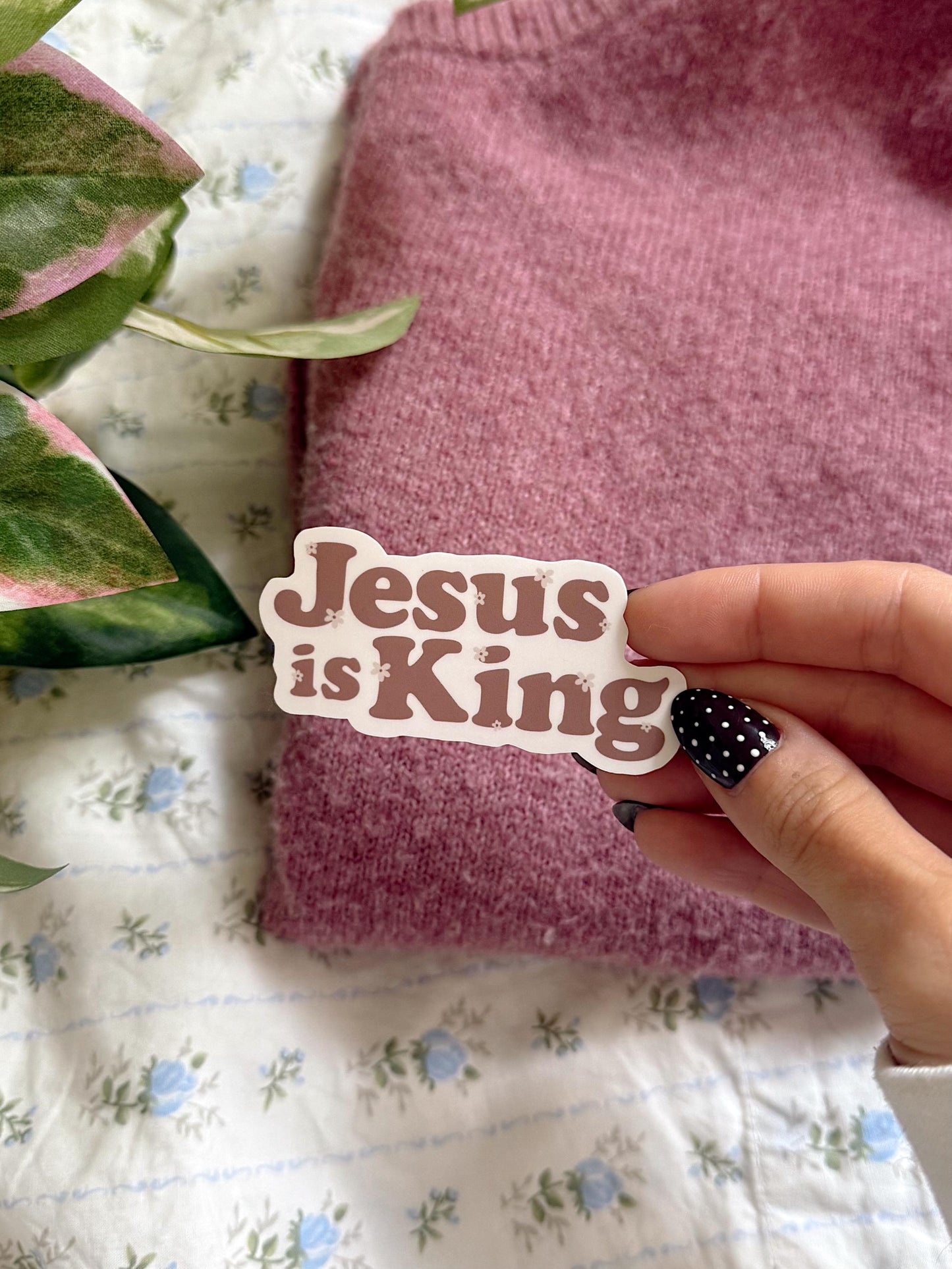 Jesus is King Christian Sticker | Faith Vinyl Sticker | Bible Verse Sticker | Religious Aesthetic Sticker | Christian Gift Idea for girls