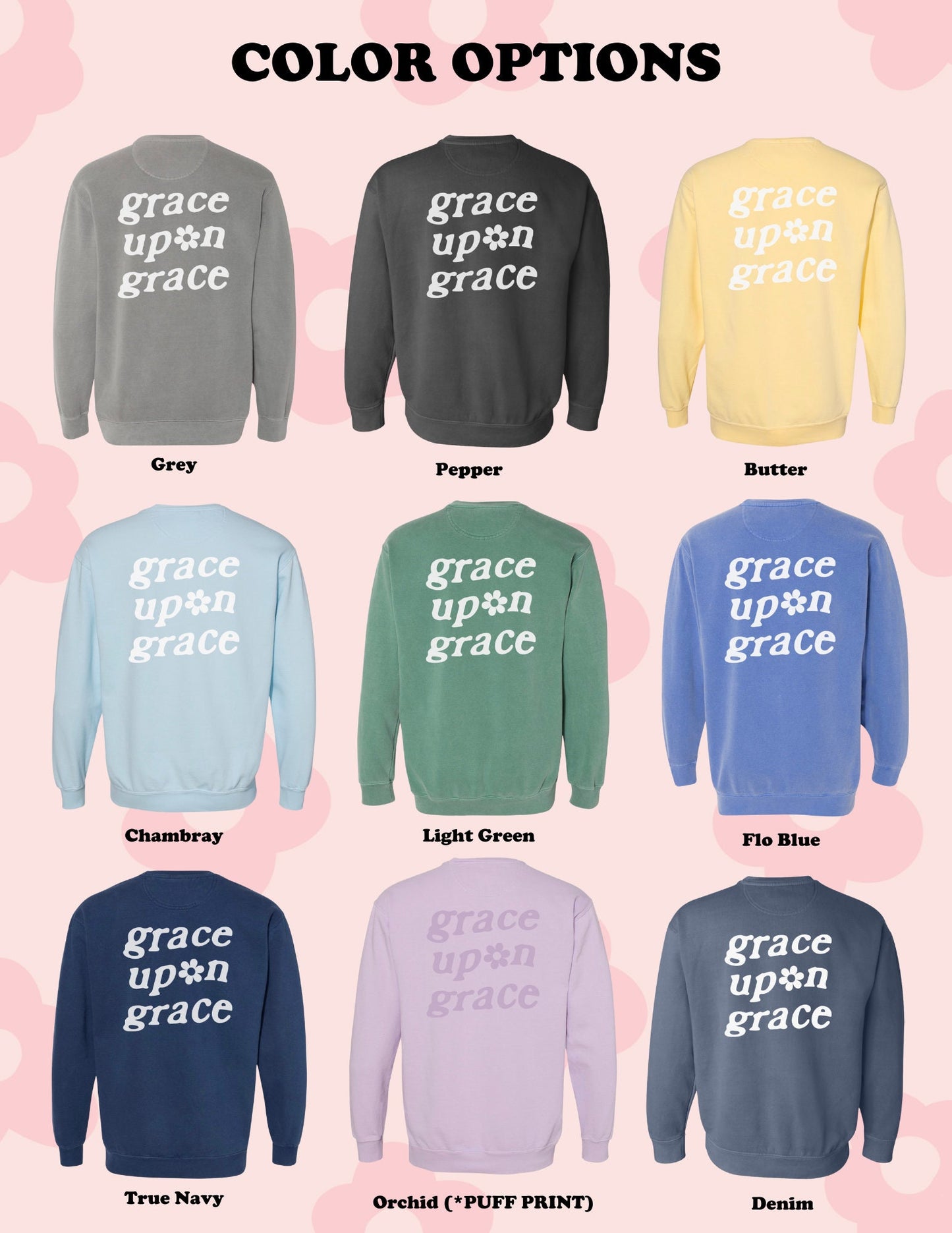 Grace Upon Grace Sweatshirt | Christian Sweatshirt, Bible Verse Shirt, Religious Sweatshirt, Trendy Sweatshirt, Faith Crewneck, aesthetic