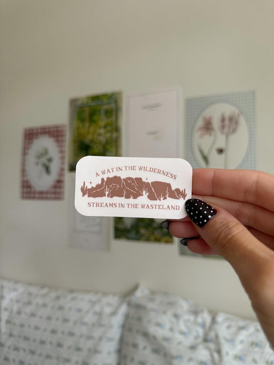 A Way in the Wilderness Sticker | Christian Bible Verse Vinyl | Faith Sticker | Aesthetic Christian Sticker for Laptops & Water Bottles