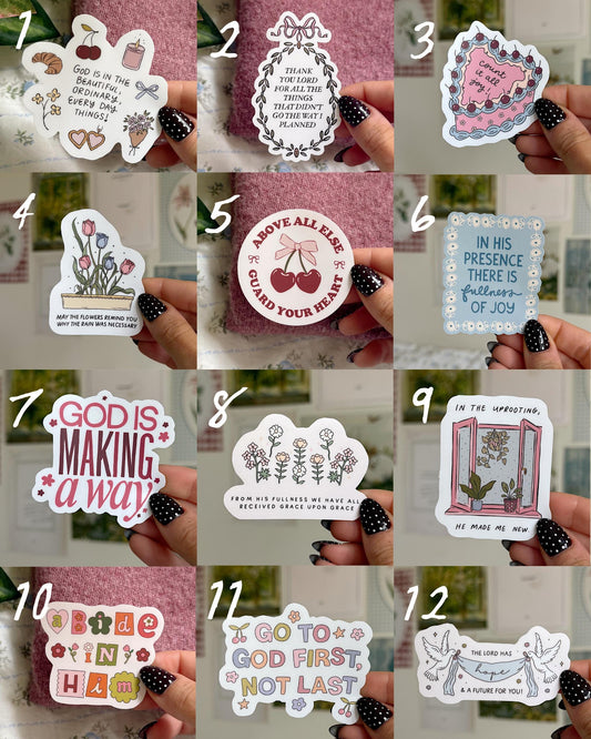 Build Your Own Christian Sticker Pack | Trendy Faith Stickers | Bible Verse Decals | Aesthetic Jesus Stickers | Christian Gift Idea