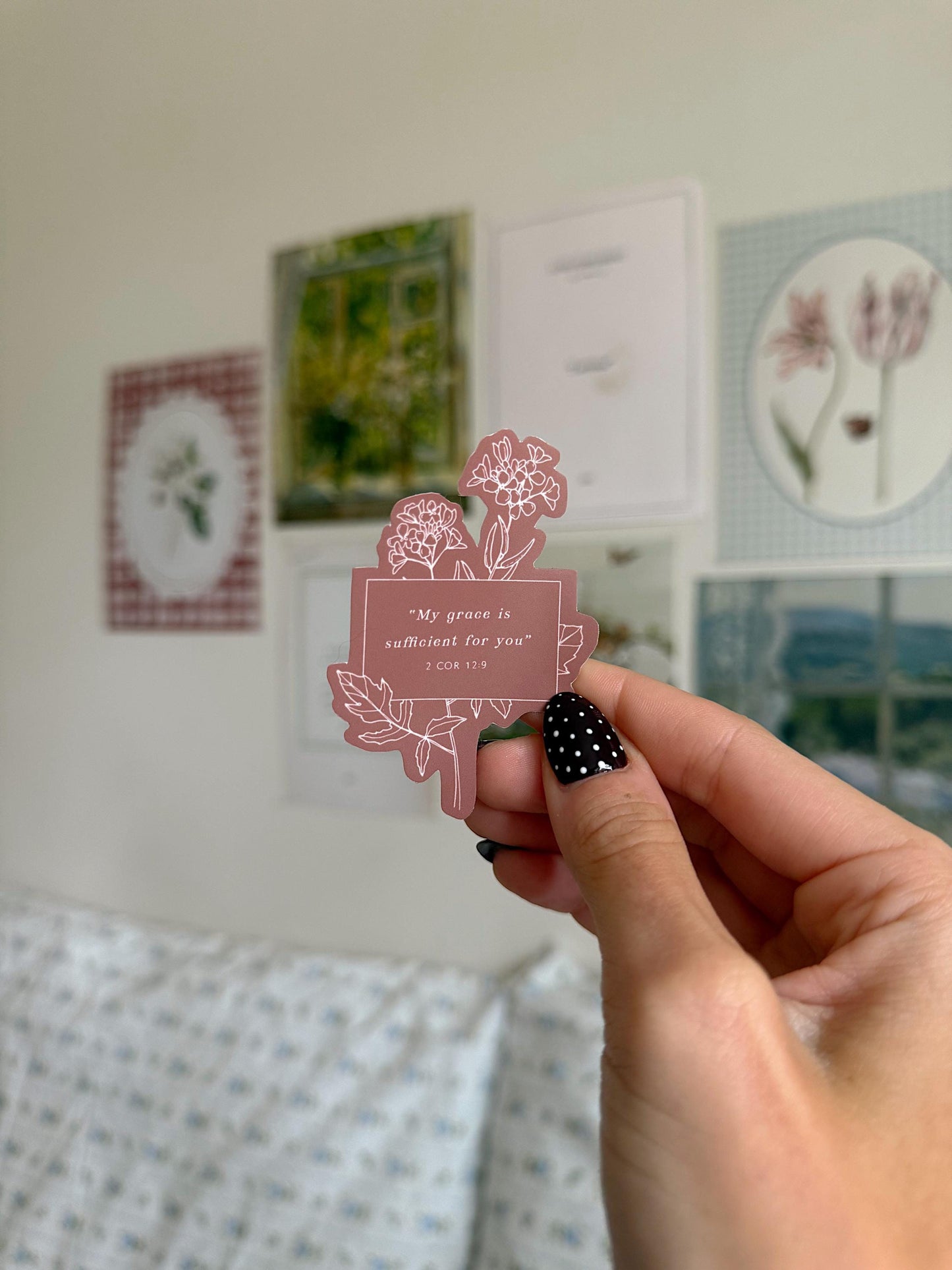 My Grace Is Sufficient for You Sticker | Floral Christian Sticker | Faith Bible Verse Vinyl Sticker Jesus Sticker for Journal Laptop