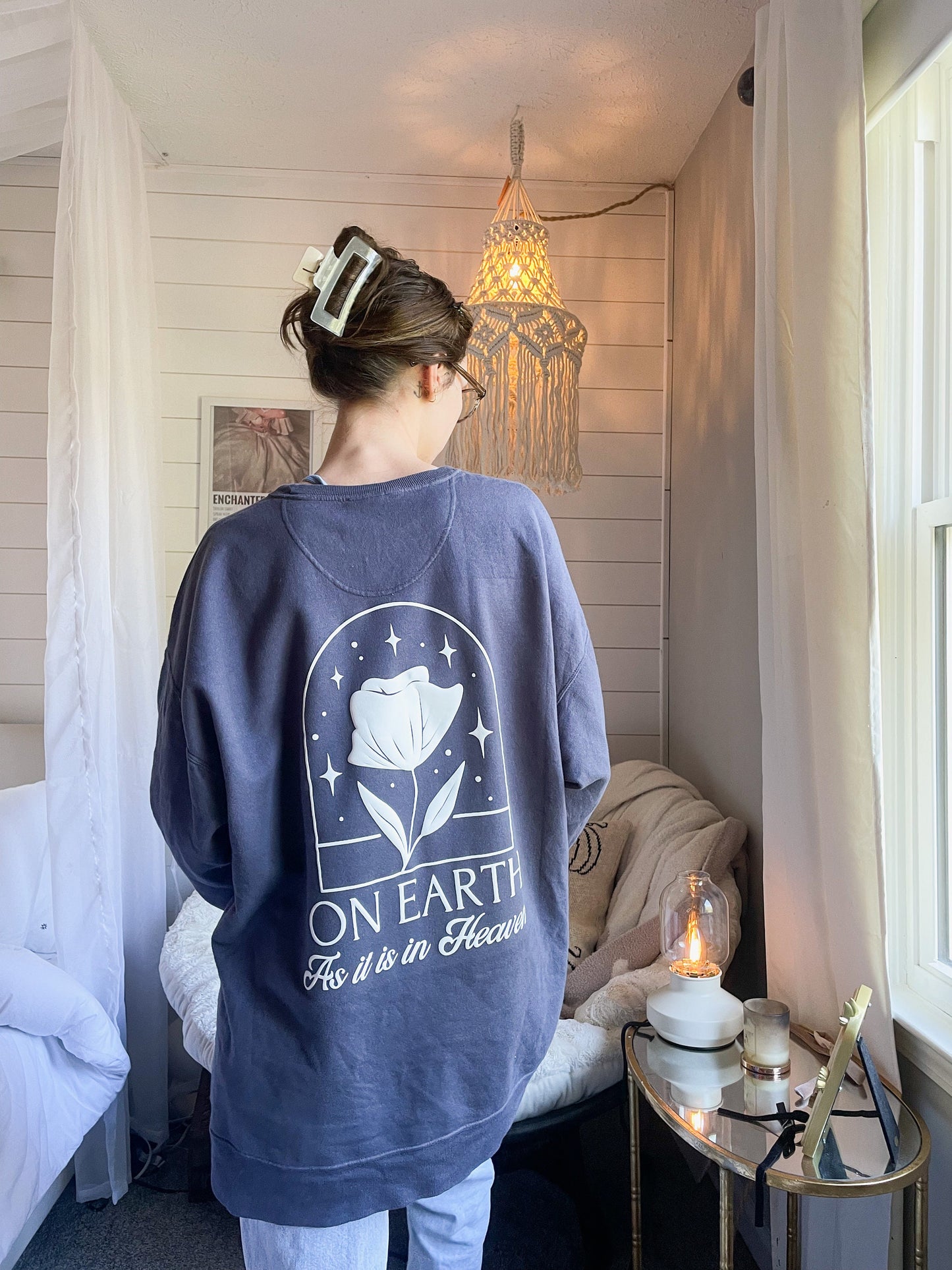On Earth Sweatshirt | Christian Sweatshirt, Bible Verse Shirt, Religious Sweatshirt, Trendy Sweatshirt, Jesus Sweatshirt, Faith Crew, Gifts