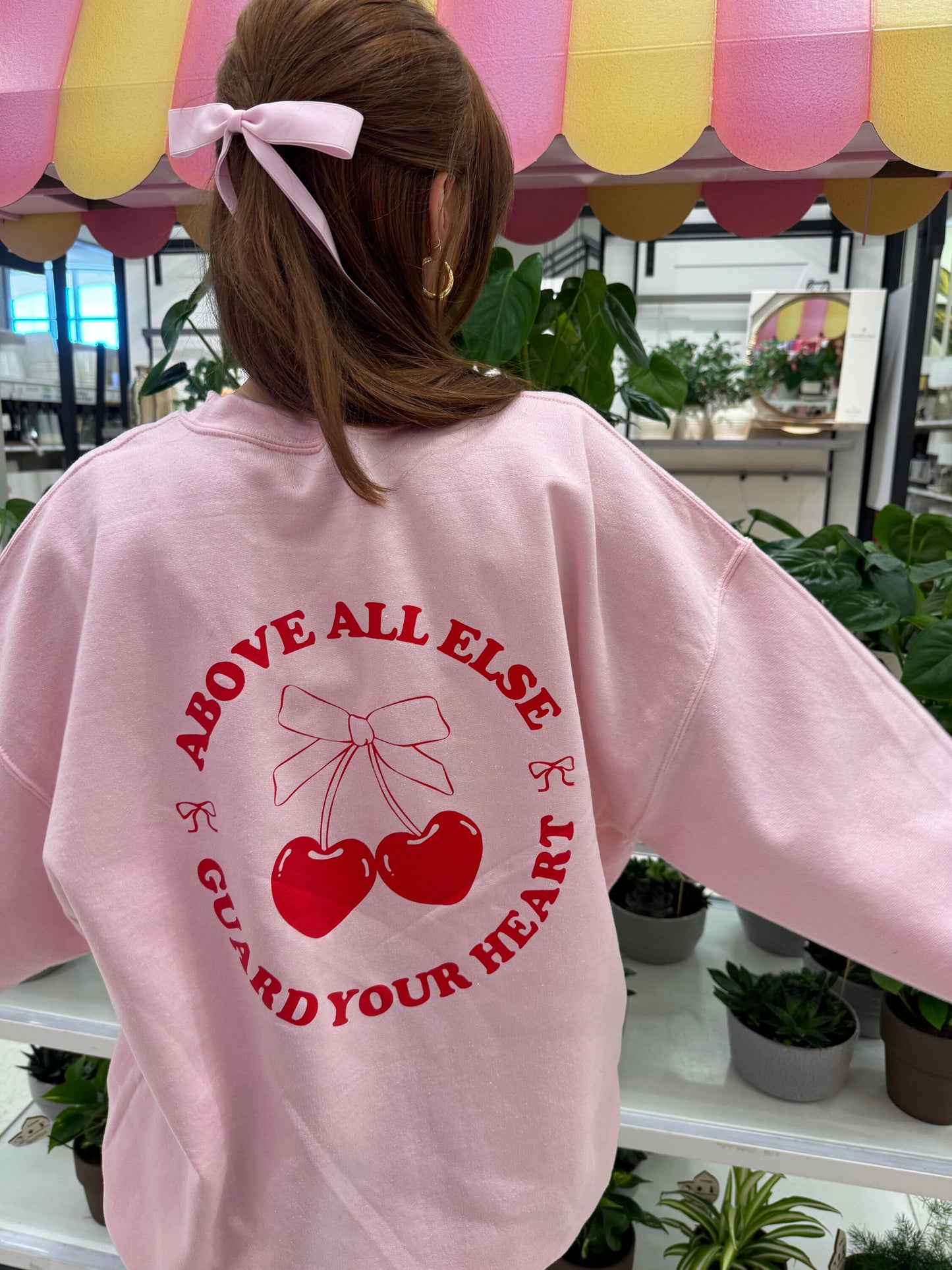 Above All Else Guard Your Heart Crewneck | Christian Sweatshirt | Bible Verse Pullover | Trendy Faith Apparel | Aesthetic Christian Clothing