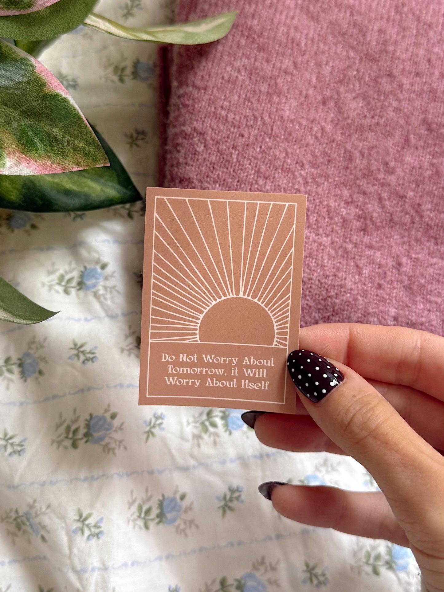 Do Not Worry About Tomorrow Sticker Christian Minimalist Vinyl Sticker Bible Verse Sticker Matthew 6:34 Faith Sticker for Laptop, Journal