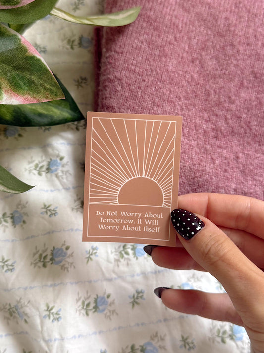 Do Not Worry About Tomorrow Sticker Christian Minimalist Vinyl Sticker Bible Verse Sticker Matthew 6:34 Faith Sticker for Laptop, Journal