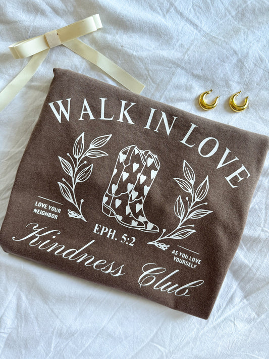 Walk in Love Kindness Club T-Shirt | Christian Comfort Colors Tee | Trendy Faith Shirt | Bible Verse Tee | Aesthetic Christian Apparel