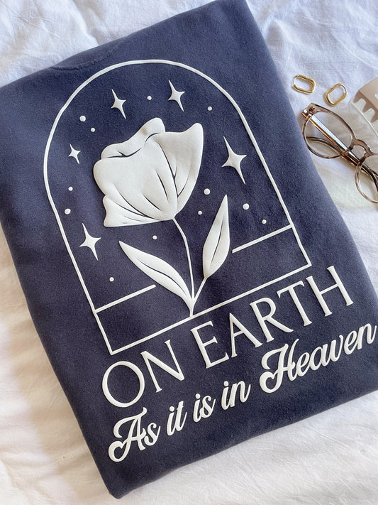 On Earth Sweatshirt | Christian Sweatshirt, Bible Verse Shirt, Religious Sweatshirt, Trendy Sweatshirt, Jesus Sweatshirt, Faith Crew, Gifts