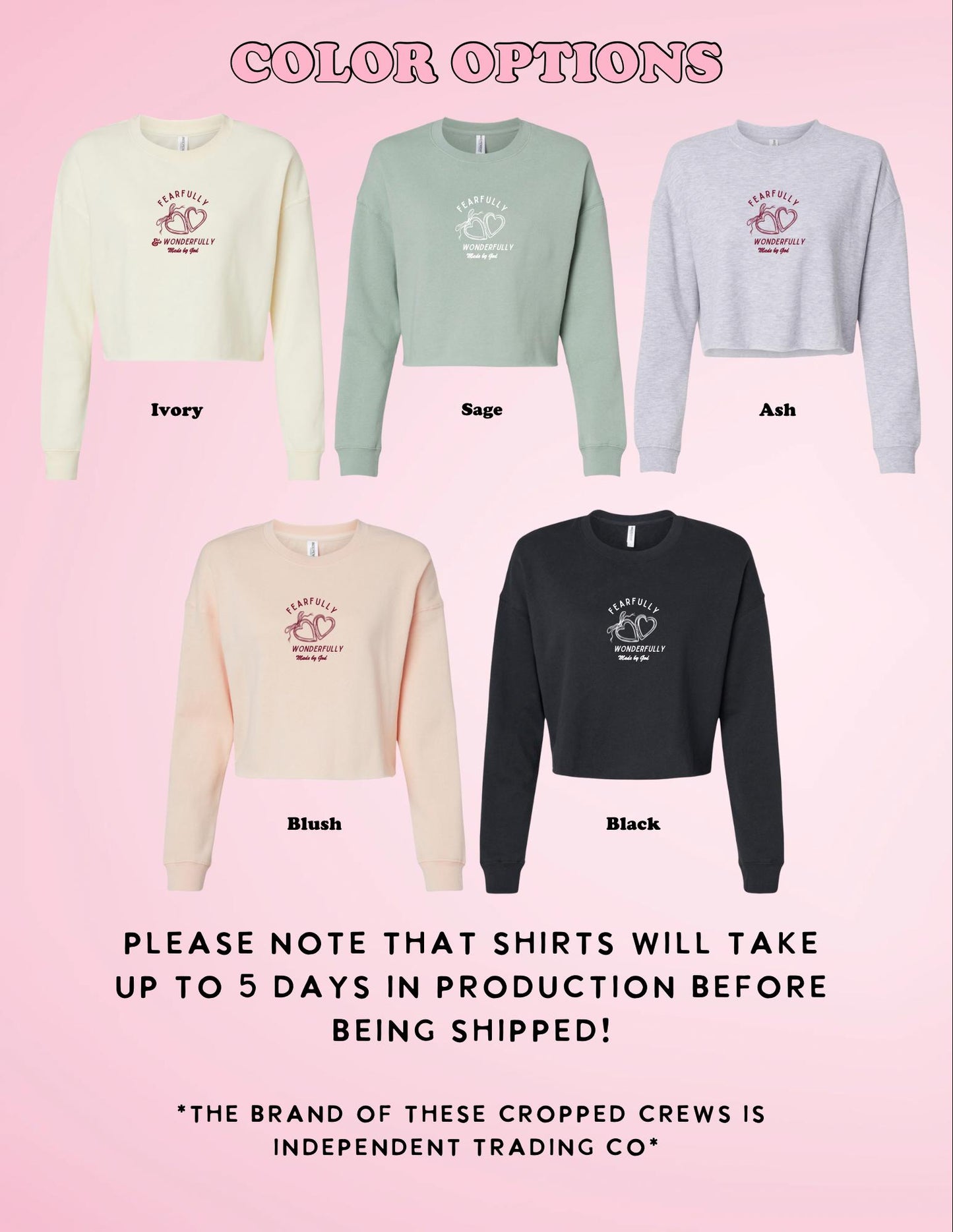 Fearfully & Wonderfully Made Cropped Crew | Christian T-shirt, Bible Verse Shirt, Religious T-shirt, Trendy T-shirt, Faith T-shirt, gifts