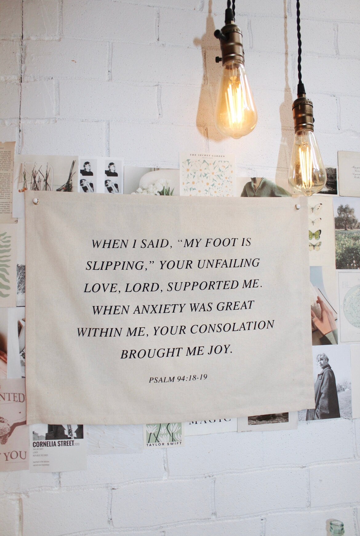 Personalized Bible Verse Wall Banner | Custom Christian Quote Decor | Handmade Scripture Fabric Banner Faith Gift for Her Christian Wall Art