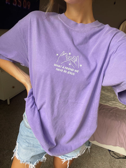 What a Friend We Have in Jesus T-Shirt | Christian Comfort Colors Tee | Bible Verse Shirt | Trendy Faith Shirt | Aesthetic Christian Apparel