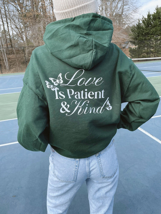 Love is Patient & Kind Hoodie | Christian Sweatshirt, Trendy Hoodie, Religious Hoodie, Jesus Sweatshirt, Faith Hoodie | Teen Girl Gift