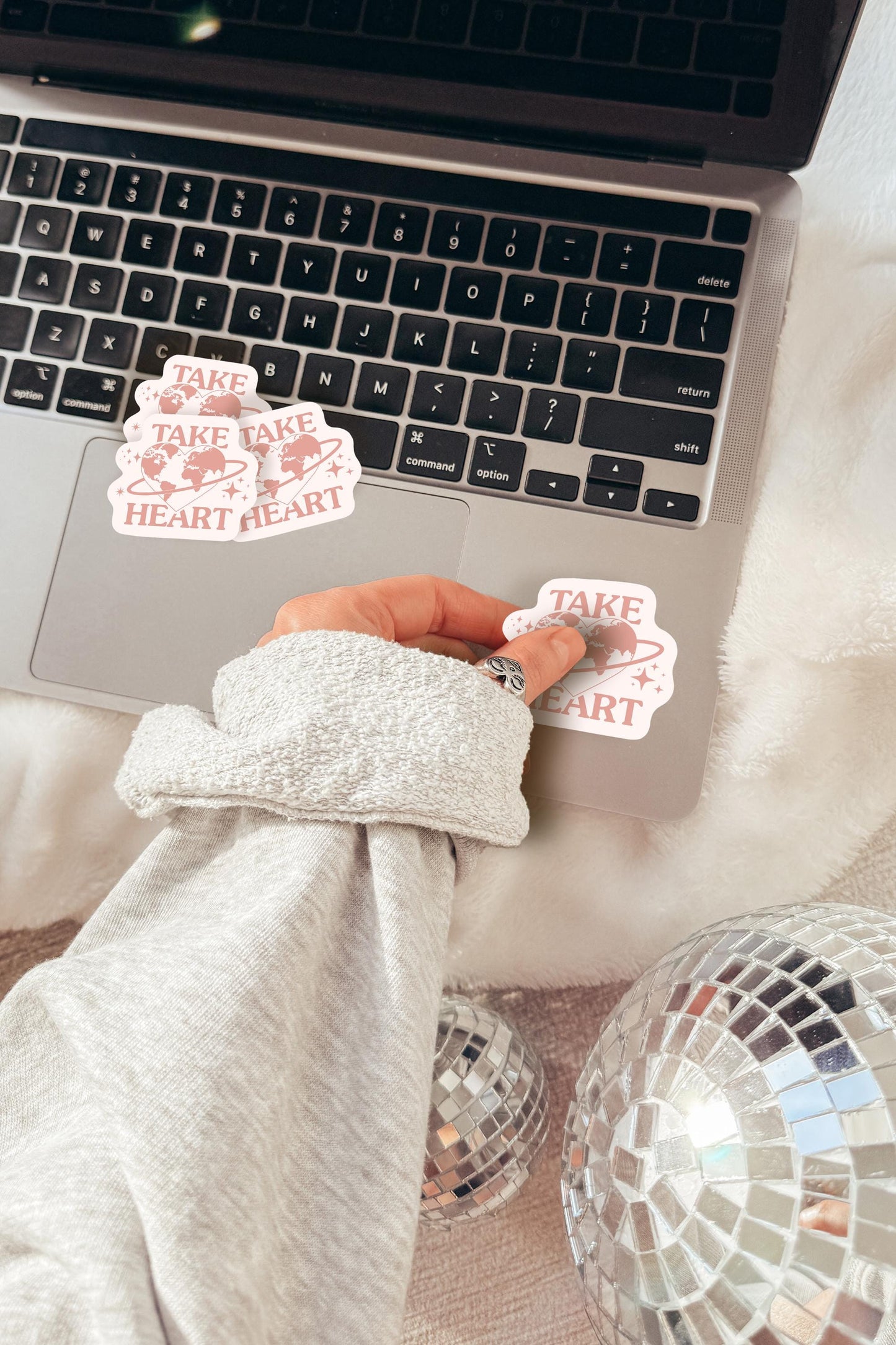 Take Heart Sticker | Christian Vinyl Bible Verse Faith Sticker Aesthetic Encouragement Gift for Her Jesus Scripture Sticker Laptop Sticker