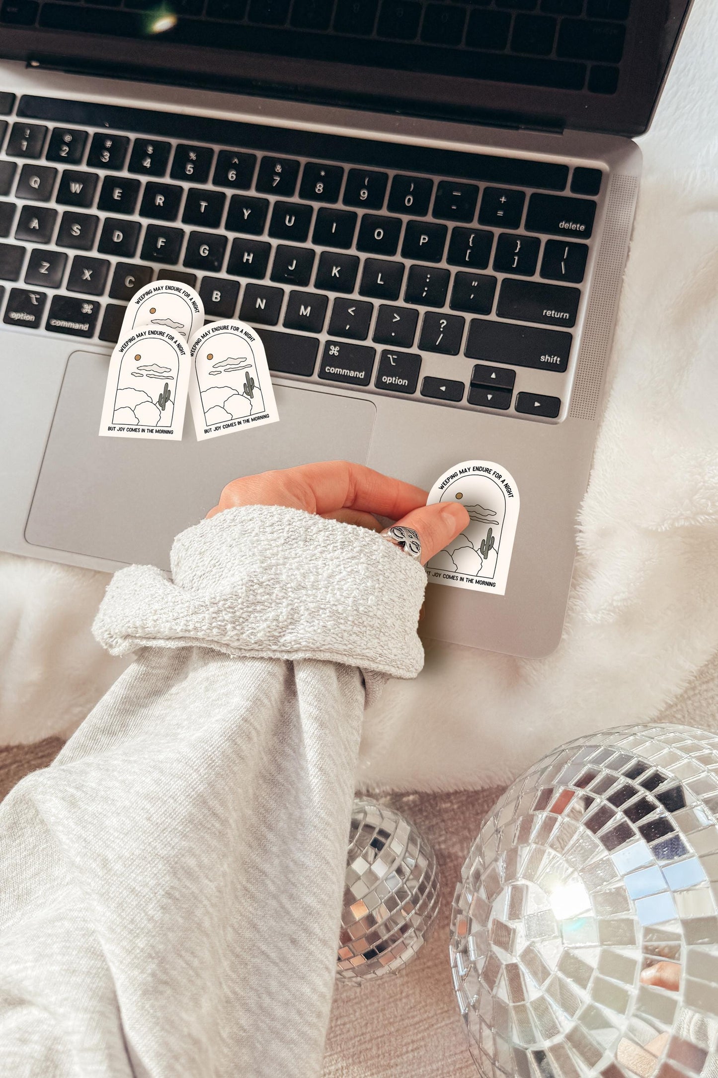 Weeping May Endure Sticker | Joy Comes in the Morning Sticker | Christian Bible Verse Vinyl | Faith Sticker | Scripture Sticker for Journals