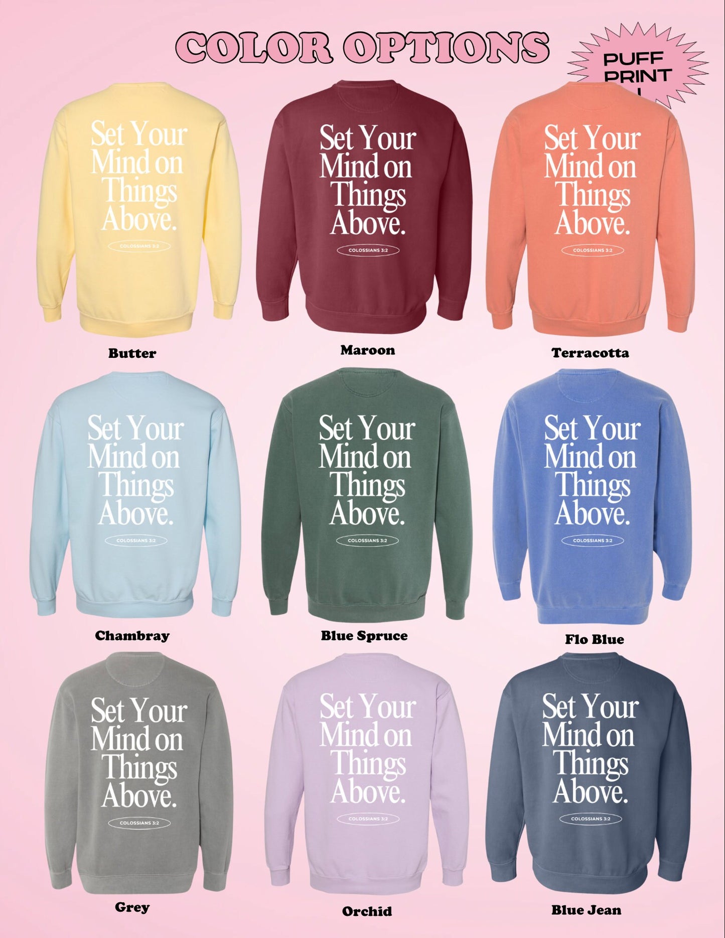 Set Your Mind on Things Above Sweatshirt | Christian Sweatshirt, Bible Verse Shirt, Religious Sweatshirt, Trendy Sweatshirt, Faith Crewneck