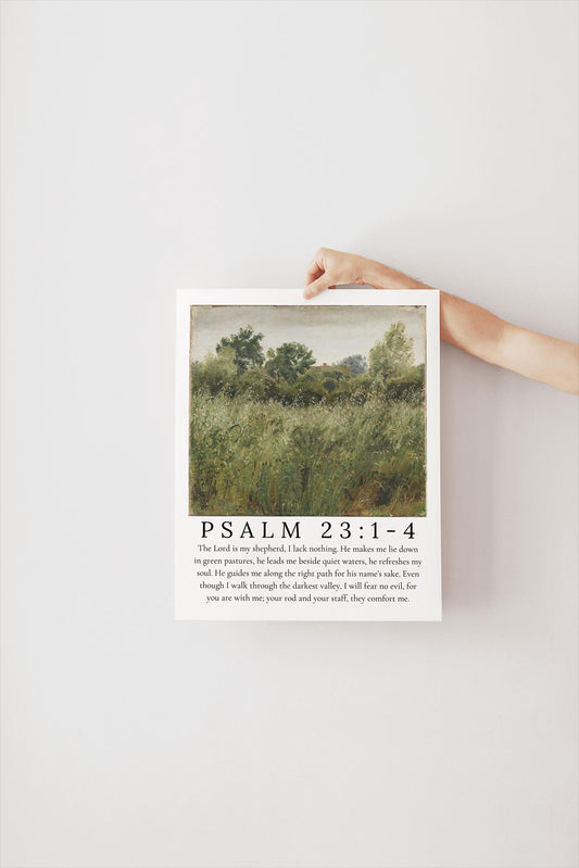 Psalm 23 Digital Download | Christian Art, Modern Jesus Art, Christian Wall Art, Minimalist Christian Decor, Bible Verse Printable, trendy