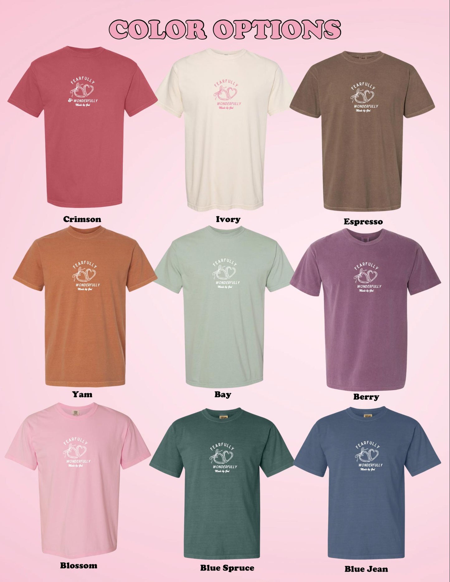 Fearfully and Wonderfully Made T-Shirt | Christian Comfort Colors Tee | Bible Verse Shirt | Trendy Faith Shirt | Aesthetic Christian Apparel