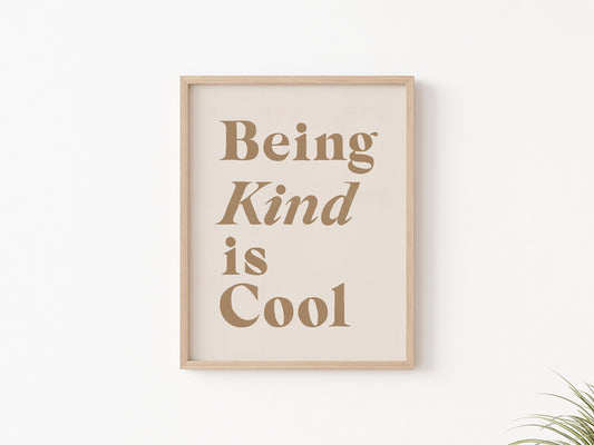 Being Kind is Cool Digital Download Art | Christian Art, Christian Wall Art, Minimalist Christian Decor, Bible Verse Printable, Instant art