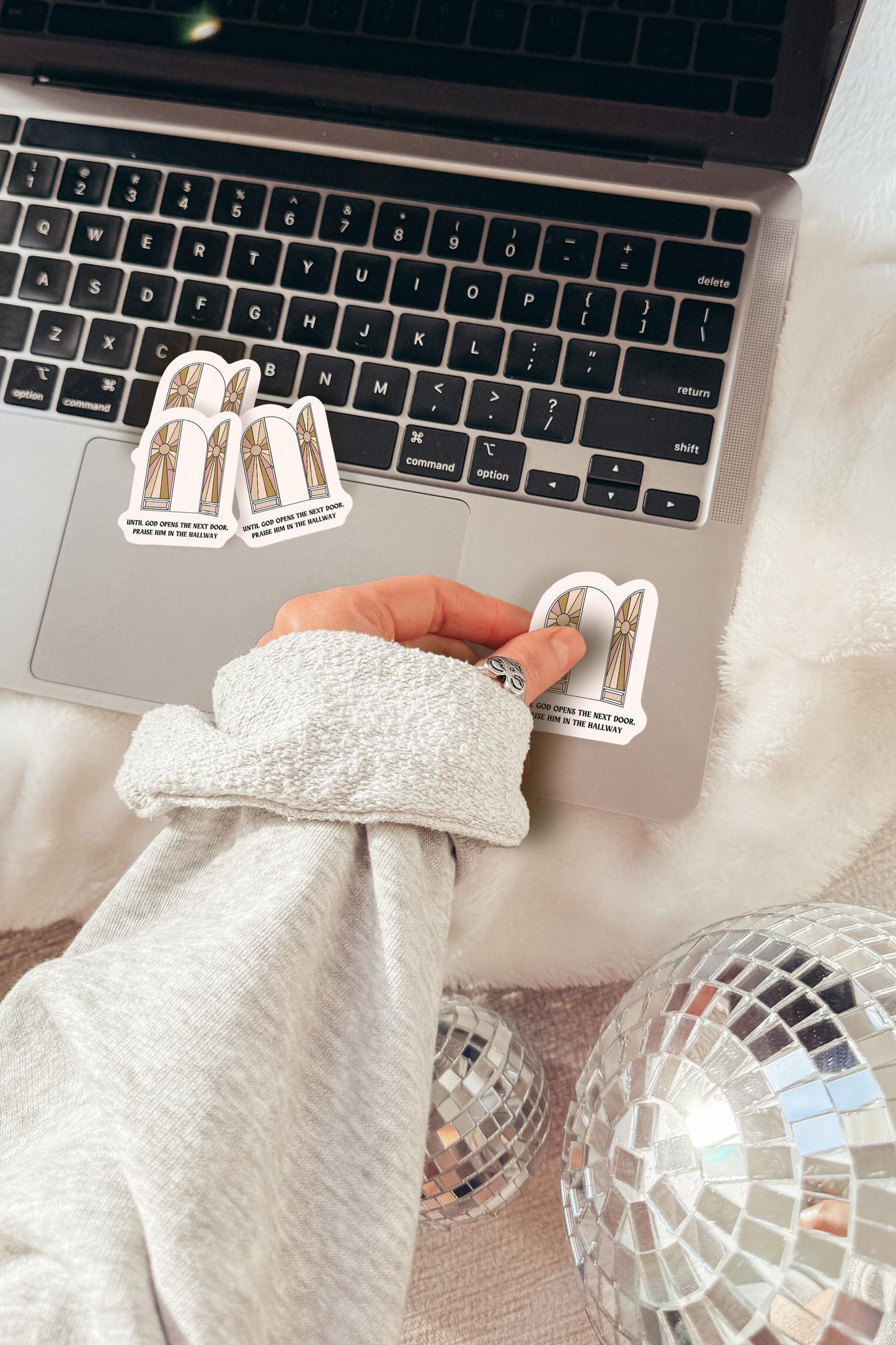 Until God Opens the Next Door Sticker Christian Encouragement Vinyl Sticker Faith Quote Sticker Bible Verse Sticker for Laptop, Journal