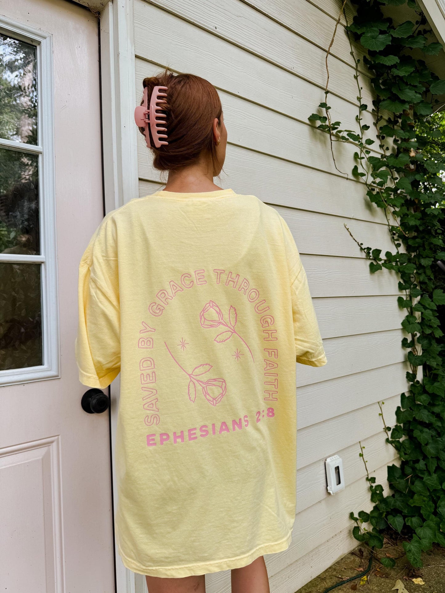 Saved By Grace Shirt | Christian Graphic Tee | Bible Verse T-Shirt | Trendy Faith Apparel | Aesthetic Christian Gift for Women