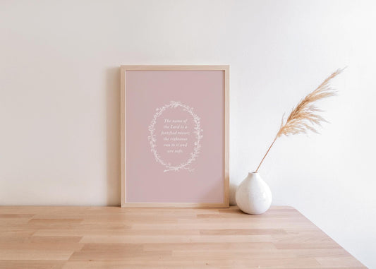 Proverbs 18:10 Digital Download | Christian Art, Cottage Core Jesus Art, Christian Art, Minimalist Christian Decor, Bible Verse Printable,