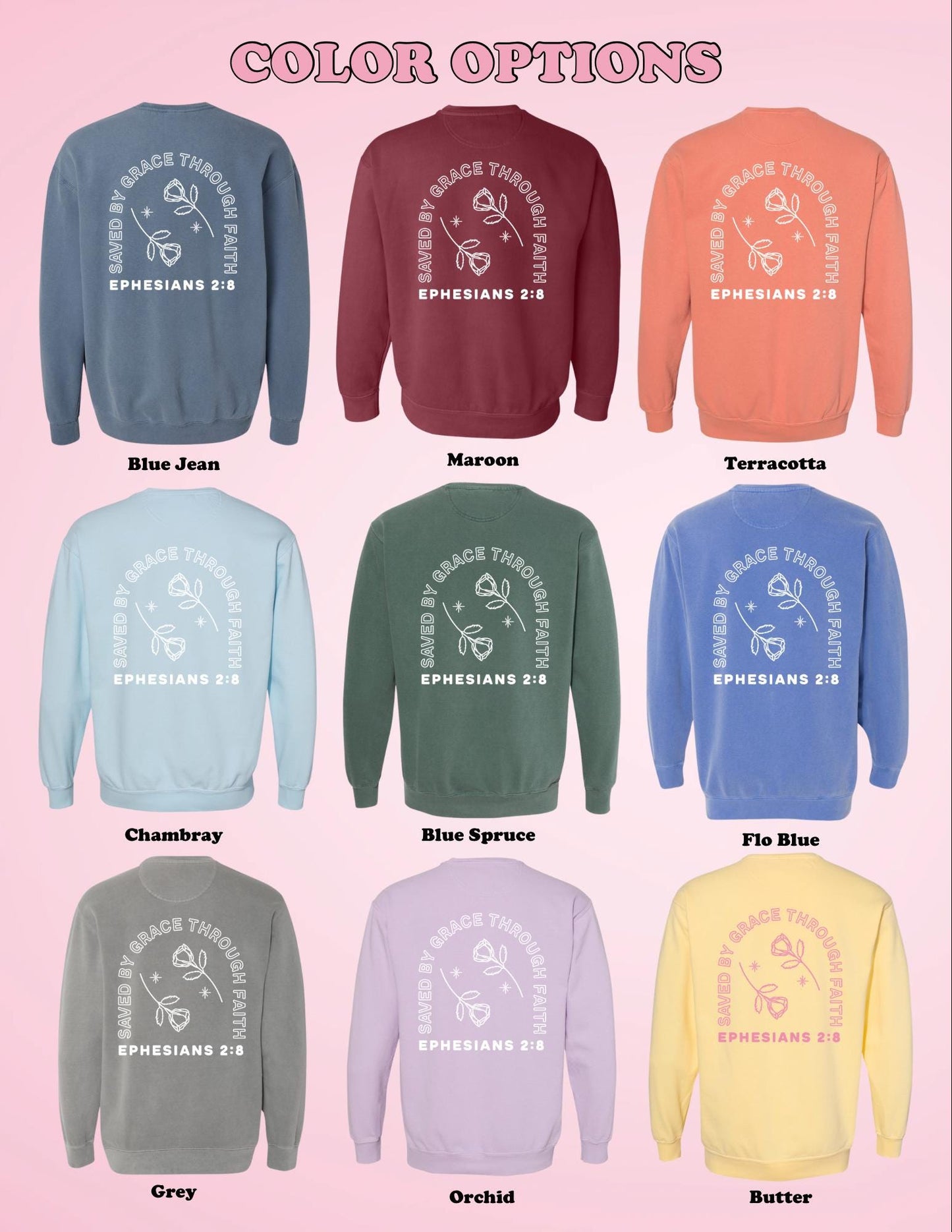 Saved By Grace Sweatshirt | Christian Sweatshirt, Bible Verse Shirt, Religious Sweatshirt, Trendy Sweatshirt, Faith Crewneck, aesthetic crew