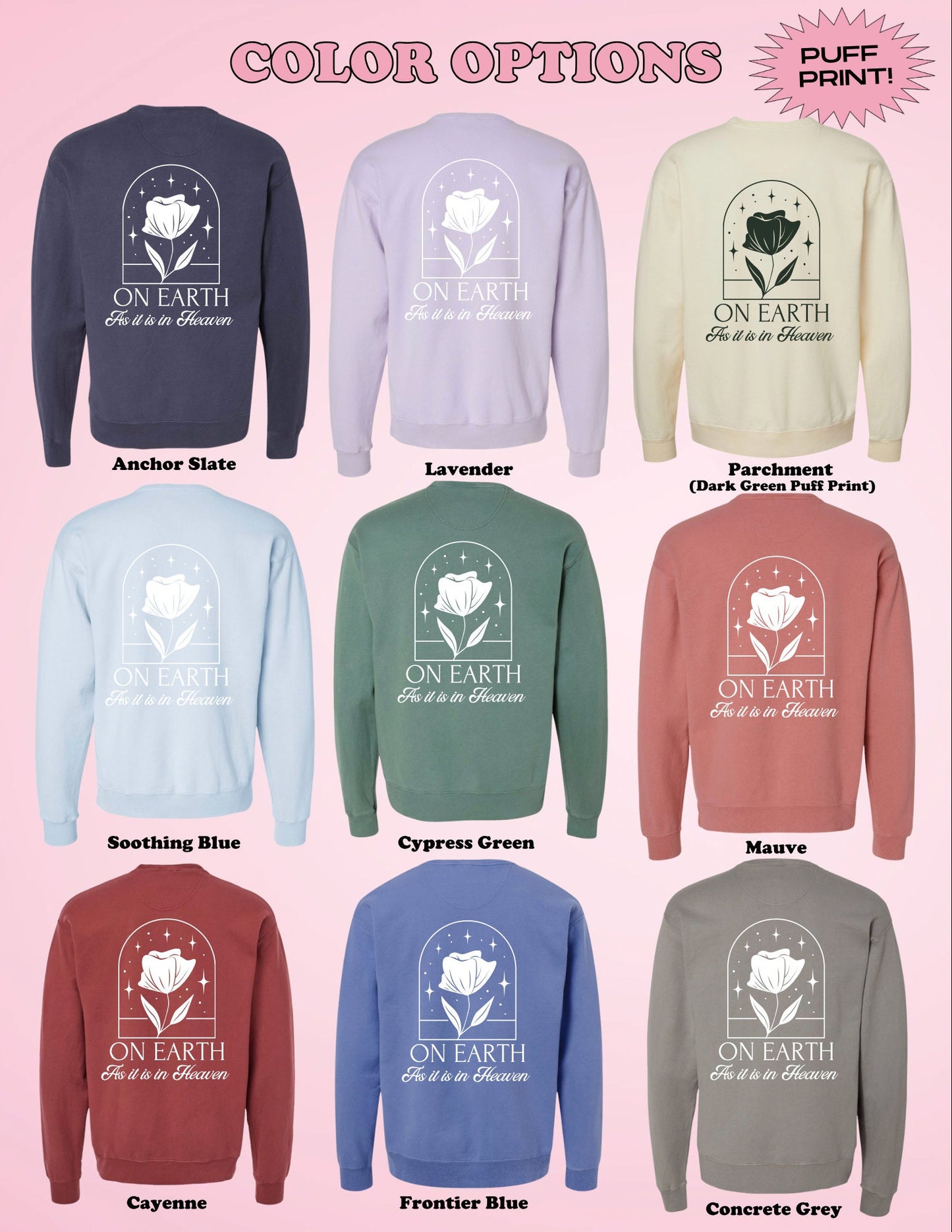 On Earth Sweatshirt | Christian Sweatshirt, Bible Verse Shirt, Religious Sweatshirt, Trendy Sweatshirt, Jesus Sweatshirt, Faith Crew, Gifts