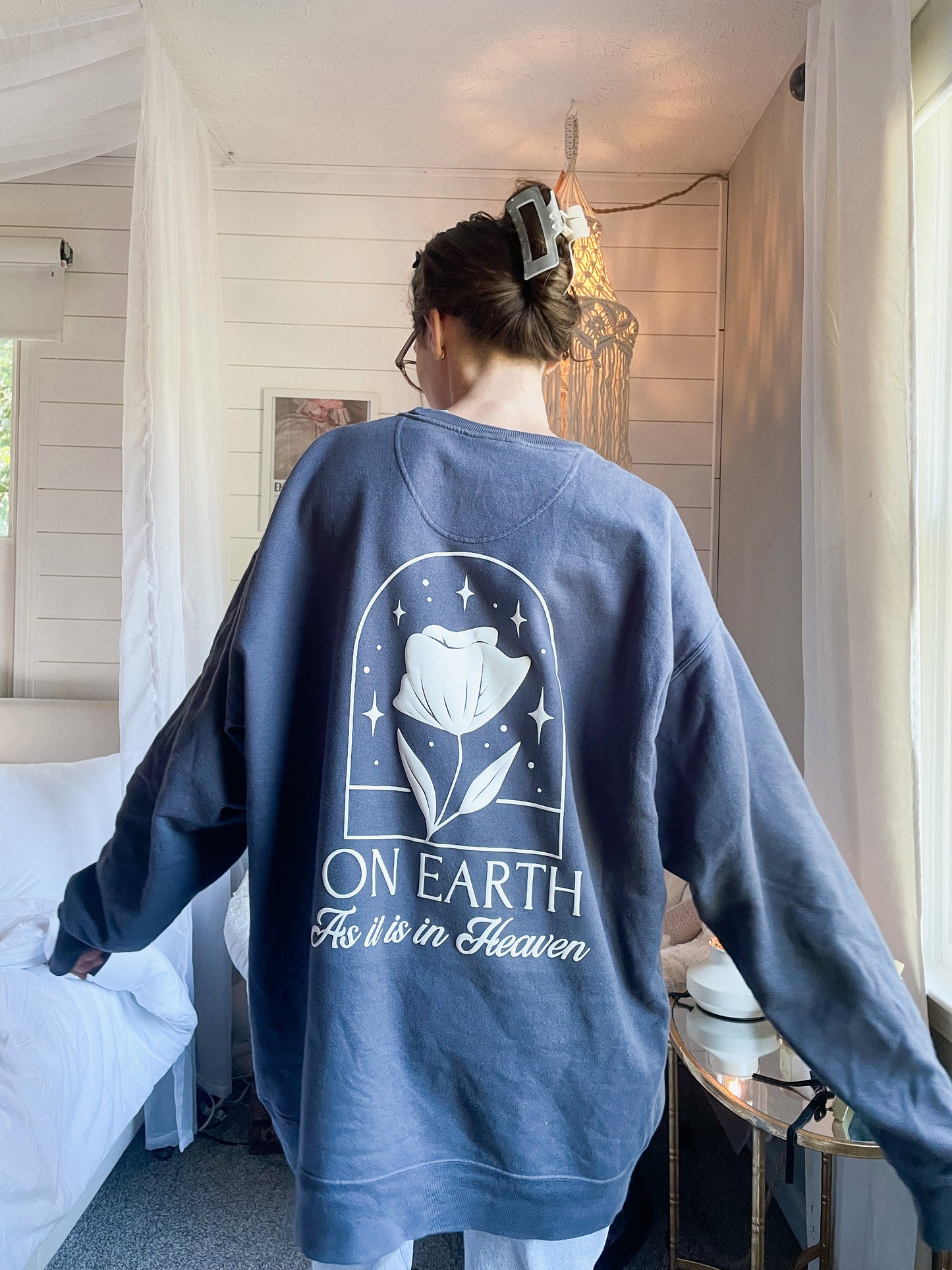 On Earth Sweatshirt | Christian Sweatshirt, Bible Verse Shirt, Religious Sweatshirt, Trendy Sweatshirt, Jesus Sweatshirt, Faith Crew, Gifts