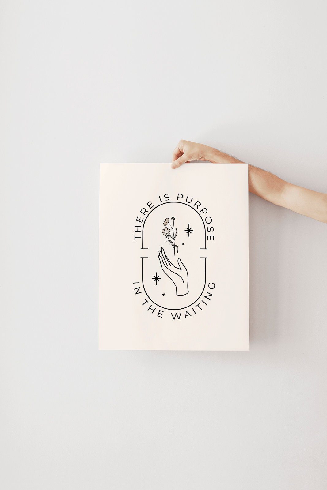 Purpose in the Waiting Digital Download | Christian Art, Christian Wall Art, Minimalist Christian Decor, Bible Verse Printable, Instant art