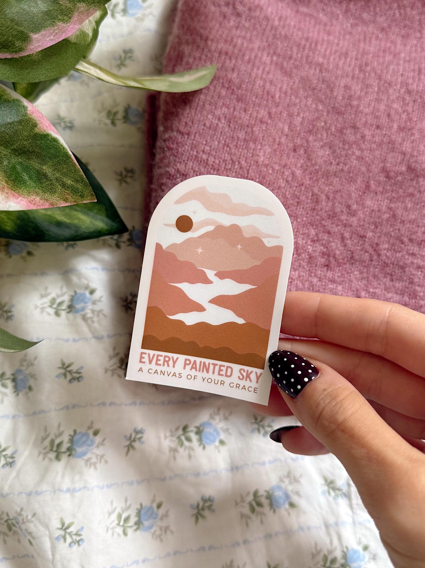 Every Painted Sky Christian Sticker Faith Quote Vinyl Sticker Bible Verse Sticker Encouraging Jesus Sticker for Laptop Water Bottle Journal