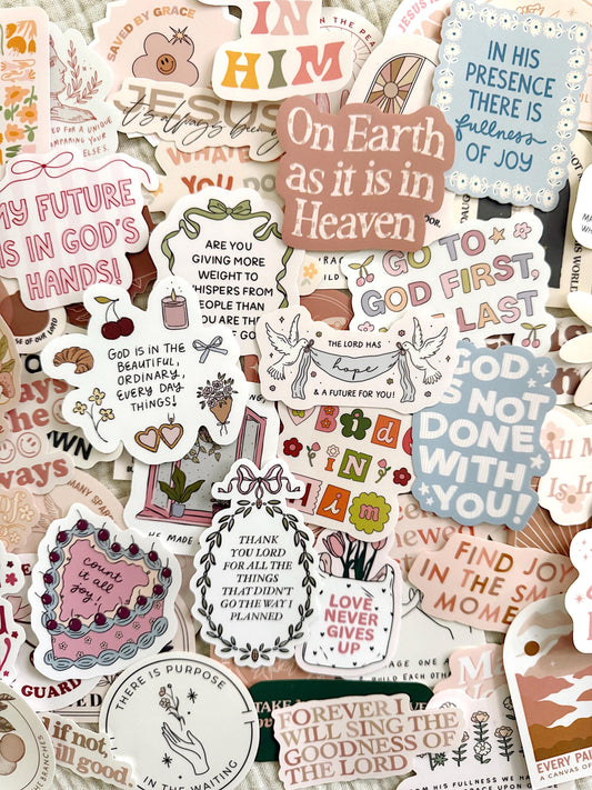 Build Your Own Christian Sticker Pack | Trendy Faith Stickers | Bible Verse Decals | Aesthetic Jesus Stickers | Christian Gift Idea